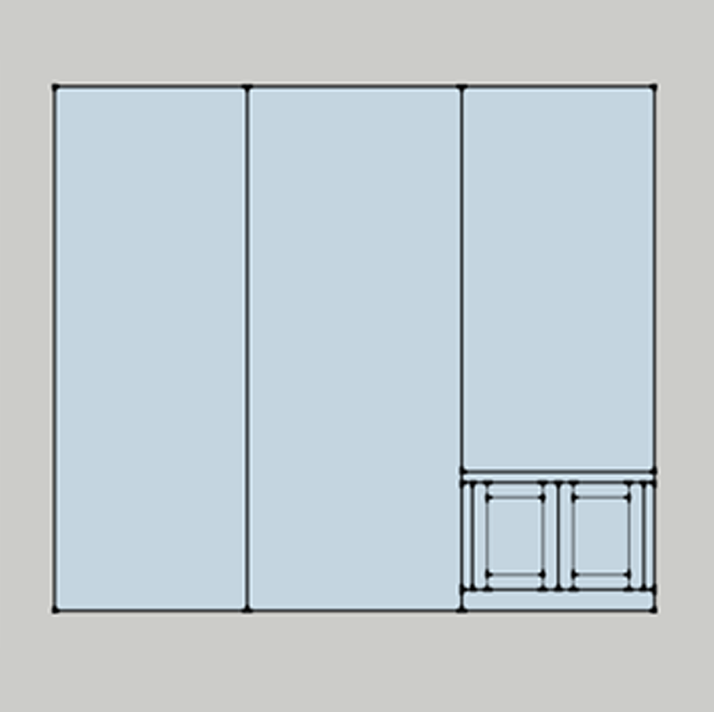 BUILT-IN ALCOVE CABINET (ONE SINGLE CABINET)