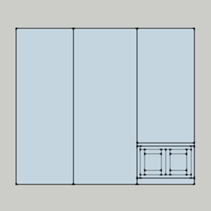 Traditional Built-in alcove cabinet (one single cabinet with beaded face frame)